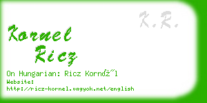 kornel ricz business card